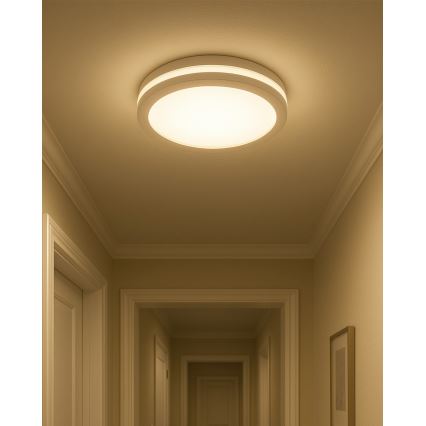 LED φωτιστικό οροφής μπάνιου με αισθητήρα κίνησης LED/20W/230V 3000/4000/6500K Ø 23 cm IP54 λευκό