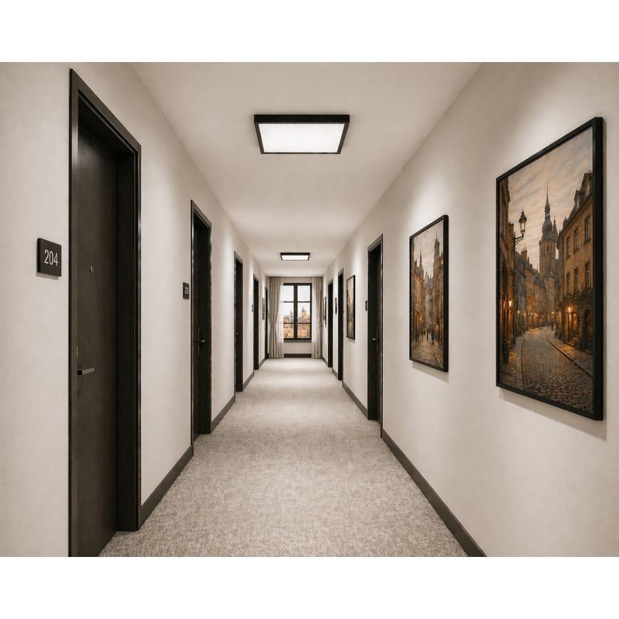 LED φωτιστικό οροφής με αισθητήρα κίνησης και λυκόφωτος VITALI LED/24W/230V 4000K 33x33 cm ανθρακί
