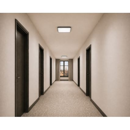 LED φωτιστικό οροφής με αισθητήρα κίνησης και σούρουπου WILTON LED/24W/230V 4000K 33x33 cm ανθρακί