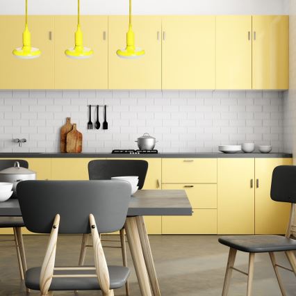 LED Πολύφωτο με καλώδιο 1xE27/15W/230V 6000K κίτρινο