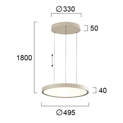 LED φωτιστικό οροφής με καλώδιο DENVER LED/76W/230V μπεζ