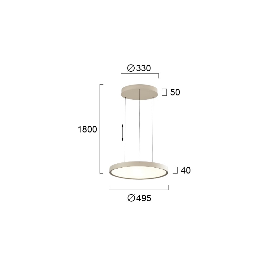 LED φωτιστικό οροφής με καλώδιο DENVER LED/76W/230V μπεζ