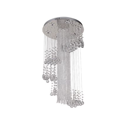 Κρυστάλλινο LED οροφής φωτιστικό NAURU LED/24W/230V Ø 45 εκ. γυαλιστερό χρώμιο + τηλεχειριστήριο