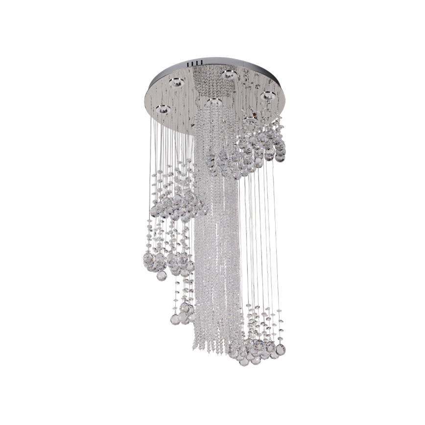 Κρυστάλλινο LED οροφής φωτιστικό NAURU LED/24W/230V Ø 45 εκ. γυαλιστερό χρώμιο + τηλεχειριστήριο