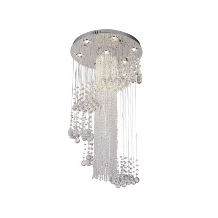Κρυστάλλινο LED οροφής φωτιστικό NAURU LED/24W/230V Ø 45 εκ. γυαλιστερό χρώμιο + τηλεχειριστήριο
