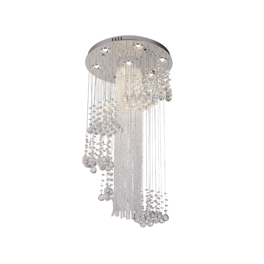 Κρυστάλλινο LED οροφής φωτιστικό NAURU LED/24W/230V Ø 45 εκ. γυαλιστερό χρώμιο + τηλεχειριστήριο