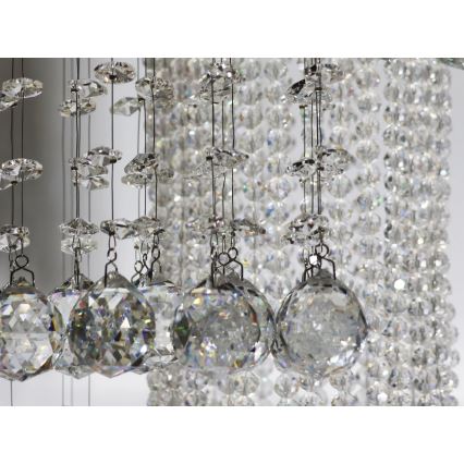 Κρυστάλλινο LED οροφής φωτιστικό NAURU LED/24W/230V Ø 45 εκ. γυαλιστερό χρώμιο + τηλεχειριστήριο