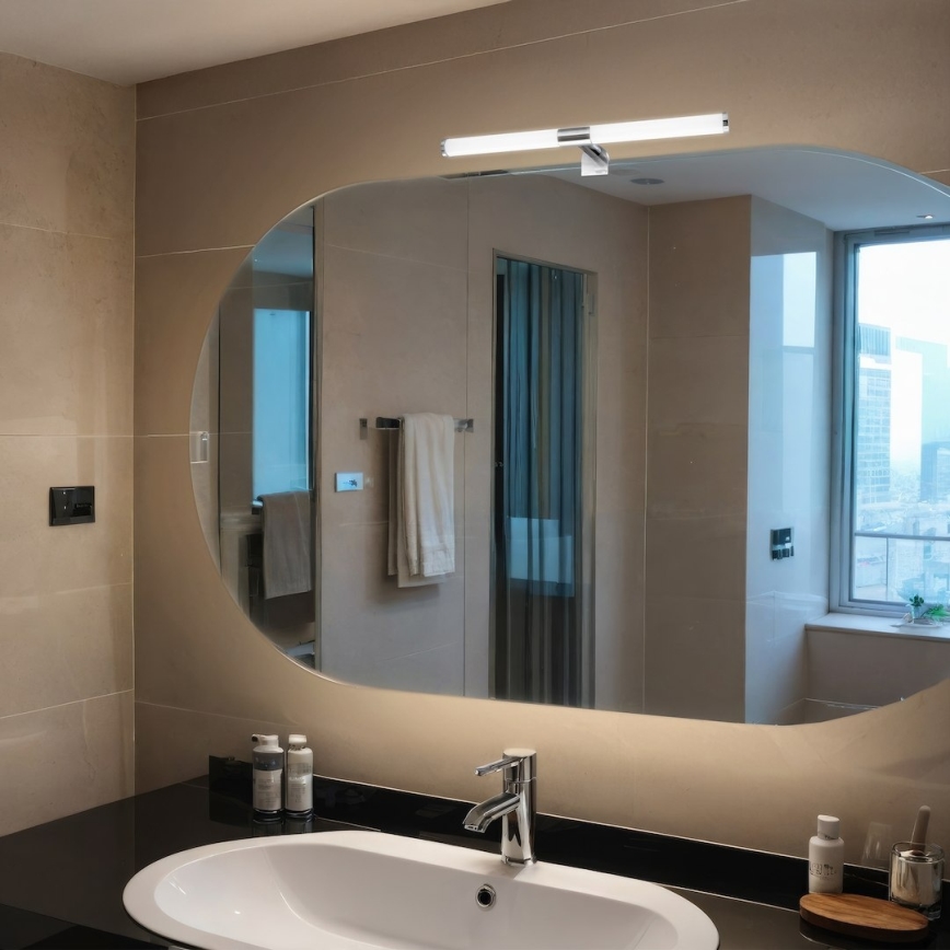 LED φωτισμός καθρέφτη μπάνιου 2-σε-1 APA LED/6W/230V 40 cm IP44 γυαλιστερό χρώμιο