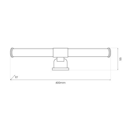 LED φωτισμός καθρέφτη μπάνιου 2-σε-1 APA LED/6W/230V 40 cm IP44 γυαλιστερό χρώμιο