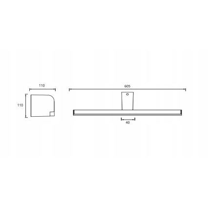 LED φωτισμός καθρέφτη μπάνιου LED/14W/230V 60,5 cm IP44 γυαλιστερό χρώμιο