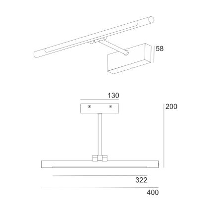 LED φωτισμός καθρέφτη μπάνιου MIRROR LED/6W/230V 4000K IP44 40 cm μαύρο