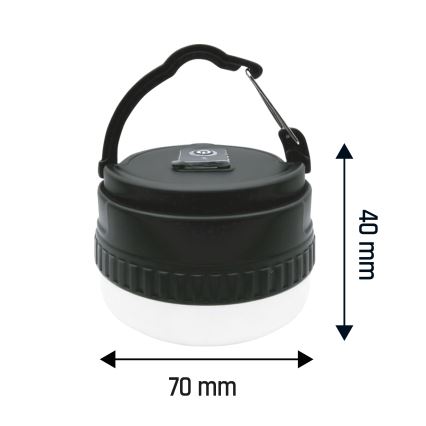 LED φορητή επαναφορτιζόμενη λάμπα LUMINA POCKET LED/5V 500 mAh μαύρη