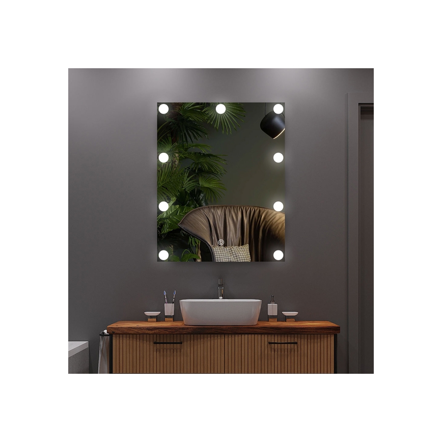 Καθρέφτης LED με φωτισμό 9xLED/1W/230V 3000/4000/6000K 50x40 εκ. IP44