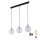 LED κρεμαστό φωτιστικό DEVON με καλώδιο 3xE27/15W/230V μαύρο/διάφανο