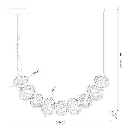 LED κρεμαστό φωτιστικό σε καλώδιο BOLLA LED/36W/230V γυαλιστερό χρώμιο/καπνιστό γκρι