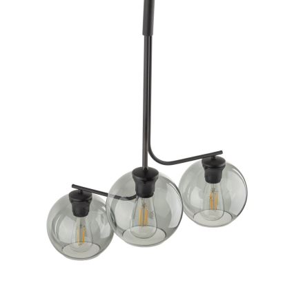 LED κρεμαστό φωτιστικό σε καλώδιο CESAR 3xE27/15W/230V μαύρο/καπνιστό γκρι