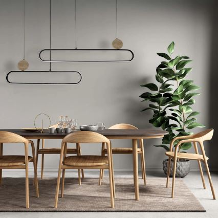 LED κρεμαστό φωτιστικό σε καλώδιο FLORENTYNA LED/48W/230V 4000K μαύρο/μπεζ