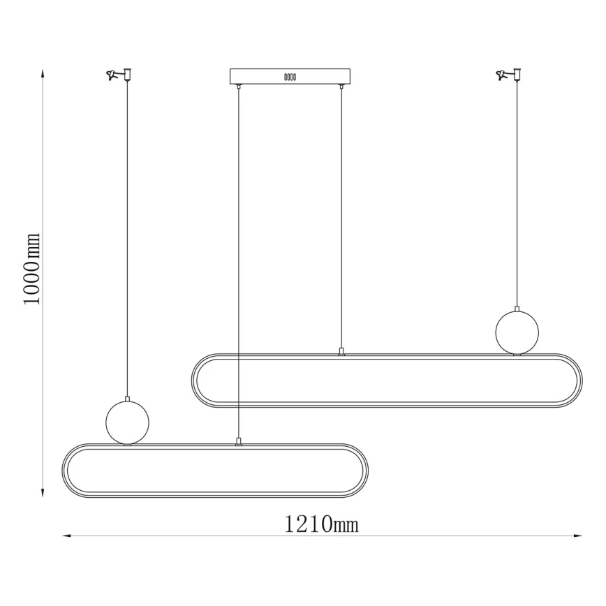 LED κρεμαστό φωτιστικό σε καλώδιο FLORENTYNA LED/48W/230V 4000K μαύρο/μπεζ