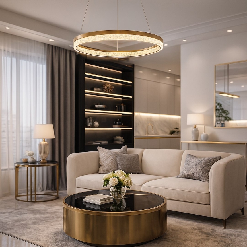 LED Κρεμαστό φωτιστικό σε καλώδιο GALA LED/25W/230V Ø 50 cm χρυσό