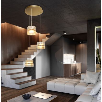 LED κρεμαστό φωτιστικό σε καλώδιο LUXE LED/34W/230V ορείχαλκος