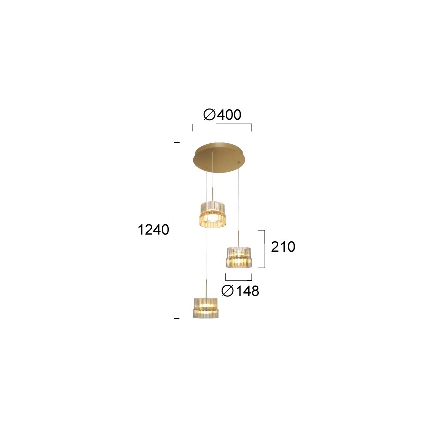 LED κρεμαστό φωτιστικό σε καλώδιο LUXE LED/34W/230V ορείχαλκος