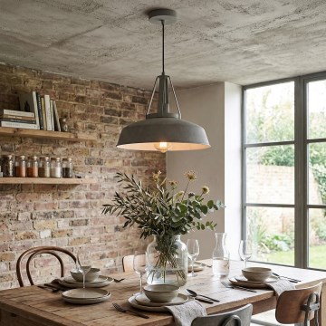 LED κρεμαστό φωτιστικό σε καλώδιο RYAN 1xE27/60W/230V γκρι