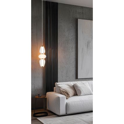 LED κρεμαστό φωτιστικό σε καλώδιο SHINY LED/17W/230V λευκό/χρυσό
