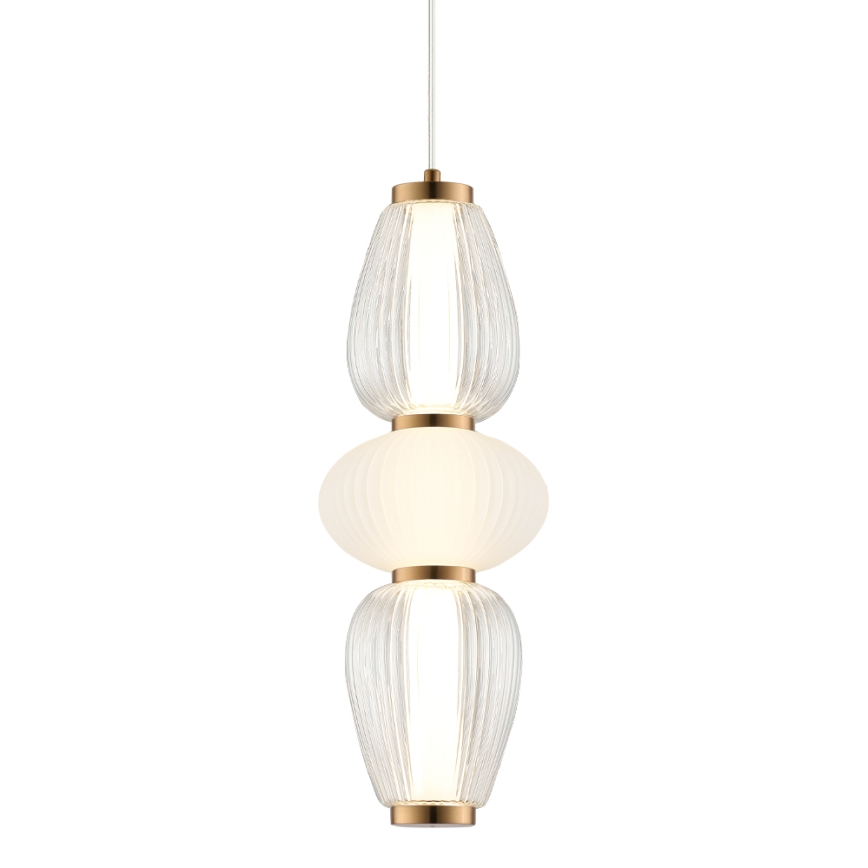 LED κρεμαστό φωτιστικό σε καλώδιο SHINY LED/17W/230V λευκό/χρυσό