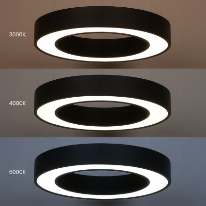 LED κρεμαστό φωτιστικό σε καλώδιο UNION LED/40W/230V 3000/4000/6500K διάμ. 40 εκ. μαύρο