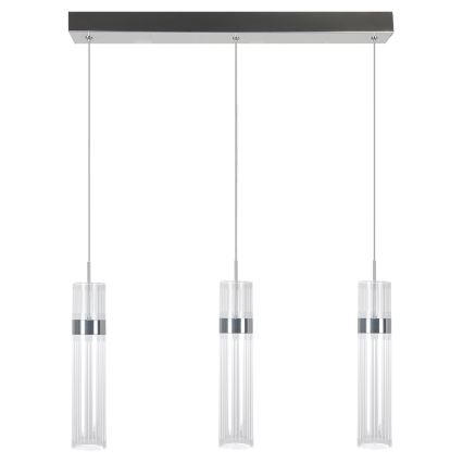 LED κρεμαστό φωτιστικό σε σύρμα AMBIENTE 3xLED/6W/230V 3000/4000/6000K γυαλιστερό χρώμιο