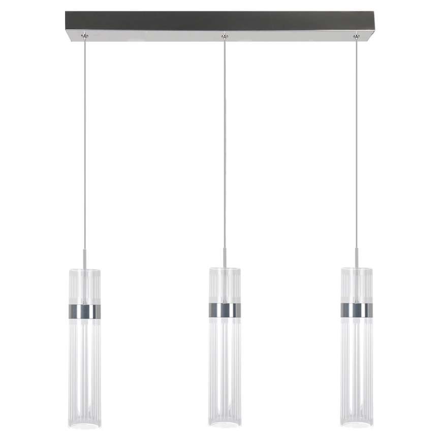 LED κρεμαστό φωτιστικό σε σύρμα AMBIENTE 3xLED/6W/230V 3000/4000/6000K γυαλιστερό χρώμιο