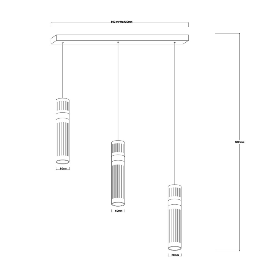 LED κρεμαστό φωτιστικό σε σύρμα AMBIENTE 3xLED/6W/230V 3000/4000/6000K γυαλιστερό χρώμιο