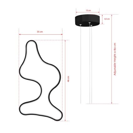 LED κρεμαστό φωτιστικό σε σύρμα ARTISAN LED/36W/230V 4000K μαύρο