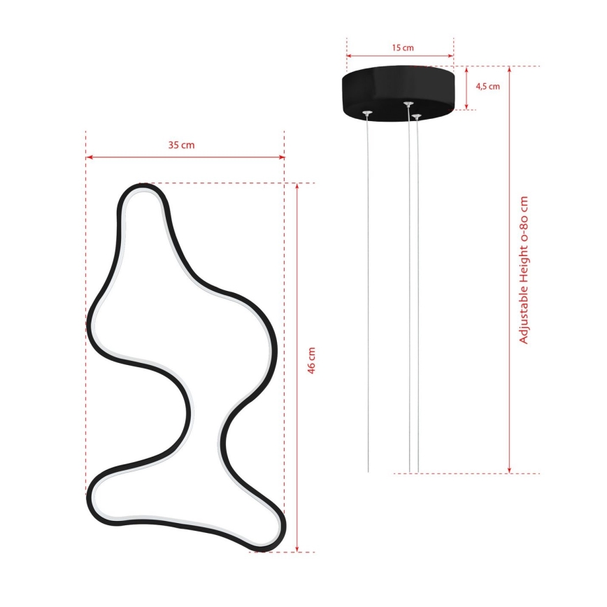 LED κρεμαστό φωτιστικό σε σύρμα ARTISAN LED/36W/230V 4000K μαύρο