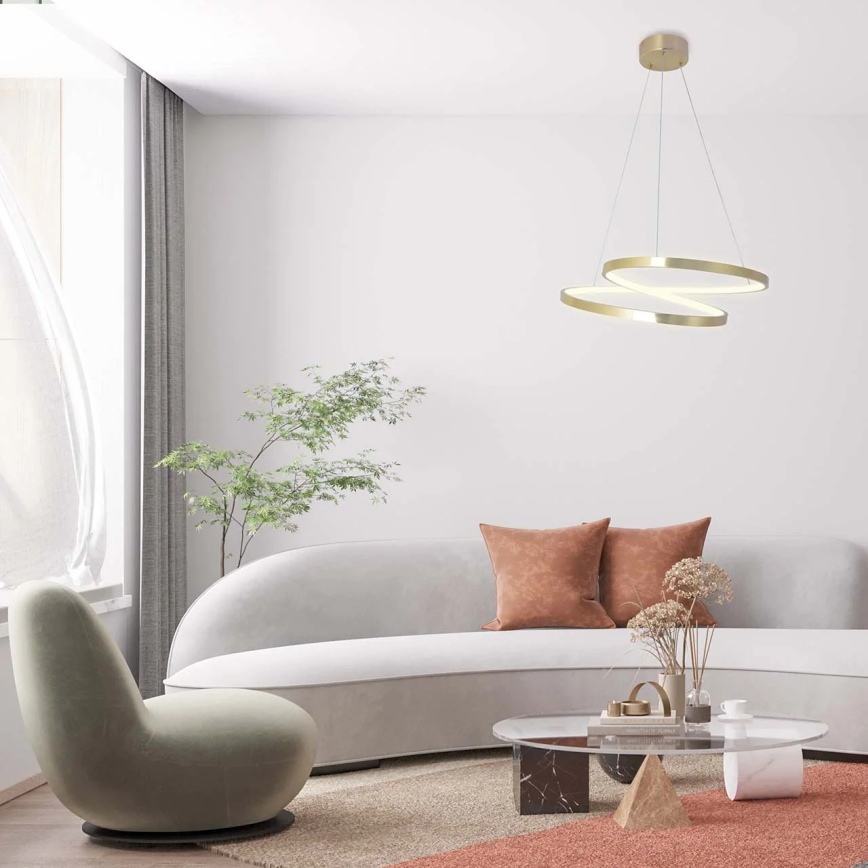 LED Κρεμαστό φωτιστικό με ανάρτηση σε σύρμα ZEFIRA LED/40W/230V 4000K διάμ. 50 cm χρυσό