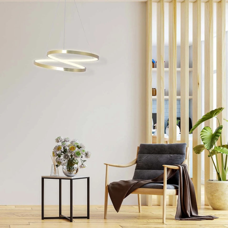 LED Κρεμαστό φωτιστικό με ανάρτηση σε σύρμα ZEFIRA LED/40W/230V 4000K διάμ. 50 cm χρυσό