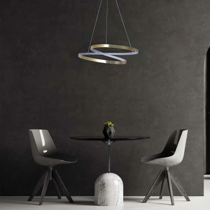 LED Κρεμαστό φωτιστικό με ανάρτηση σε σύρμα ZEFIRA LED/40W/230V 4000K διάμ. 50 cm χρυσό