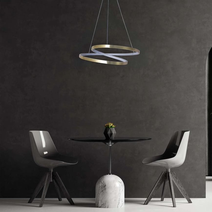 LED Κρεμαστό φωτιστικό με ανάρτηση σε σύρμα ZEFIRA LED/40W/230V 4000K διάμ. 50 cm χρυσό