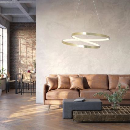 LED Κρεμαστό φωτιστικό με ανάρτηση σε σύρμα ZEFIRA LED/40W/230V 4000K διάμ. 50 cm χρυσό