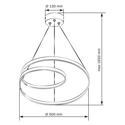 LED Κρεμαστό φωτιστικό με ανάρτηση σε σύρμα ZEFIRA LED/40W/230V 4000K διάμ. 50 cm χρυσό
