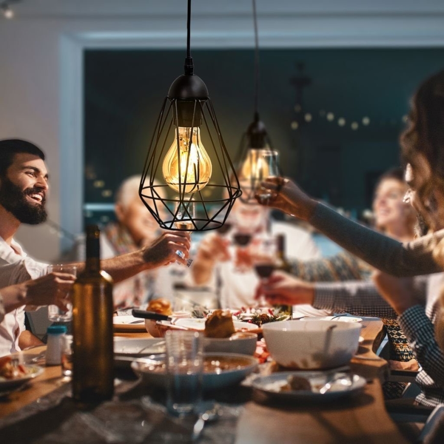 LED κρεμαστό φωτιστικό με καλώδιο 1xE27/6,5W/230V 2500K μαύρο