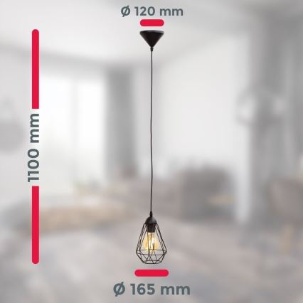 LED κρεμαστό φωτιστικό με καλώδιο 1xE27/6,5W/230V 2500K μαύρο