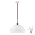 LED κρεμαστό φωτιστικό με καλώδιο 1xE27/60W/230V λευκό/κόκκινο
