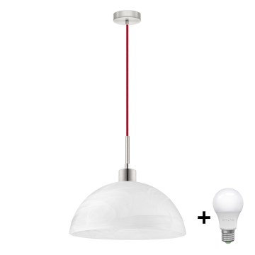 LED κρεμαστό φωτιστικό με καλώδιο 1xE27/60W/230V λευκό/κόκκινο