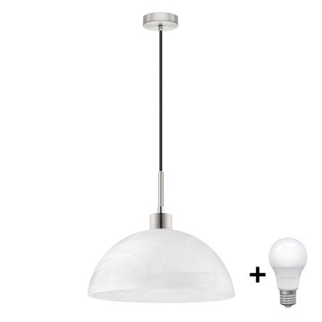 LED κρεμαστό φωτιστικό με καλώδιο 1xE27/60W/230V λευκό/μαύρο