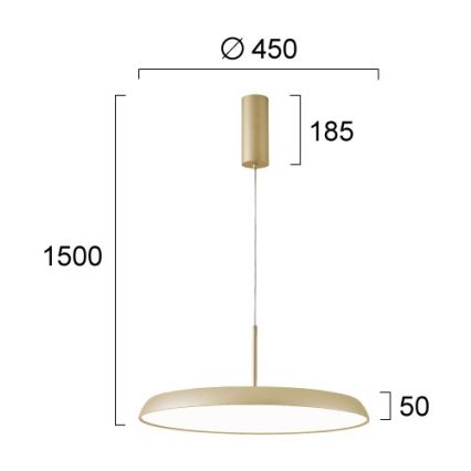 LED κρεμαστό φωτιστικό με καλώδιο ART LED/41W/230V χρυσό