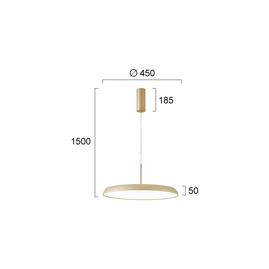 LED κρεμαστό φωτιστικό με καλώδιο ART LED/41W/230V χρυσό