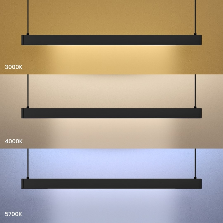 LED κρεμαστό φωτιστικό με καλώδιο ανάρτησης LINEA LED/36W/230V 3000/4000/5700K CRI 90 μαύρο