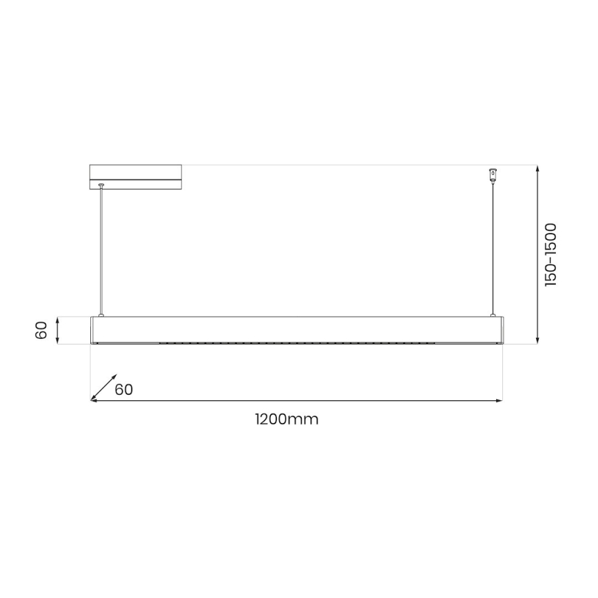 LED κρεμαστό φωτιστικό με καλώδιο ανάρτησης LINEA LED/36W/230V 3000/4000/5700K CRI 90 μαύρο
