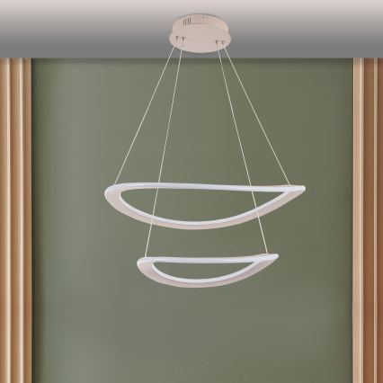 LED κρεμαστό φωτιστικό με καλώδιο CASHMERE LED/75W/230V Ø 59,5 εκ., μπεζ